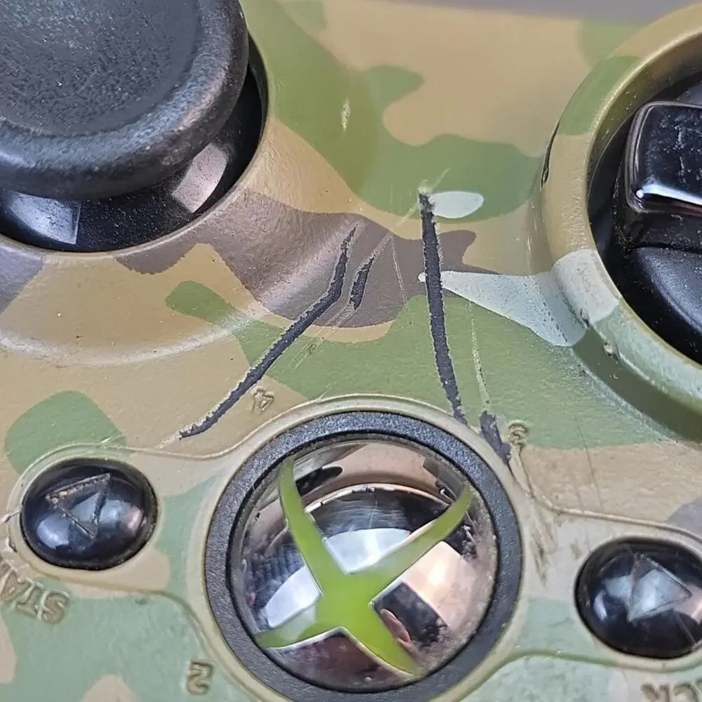 XBOX 360 Green Camo Halo Edition Wireless Controller UNTESTED PARTS ONLY
